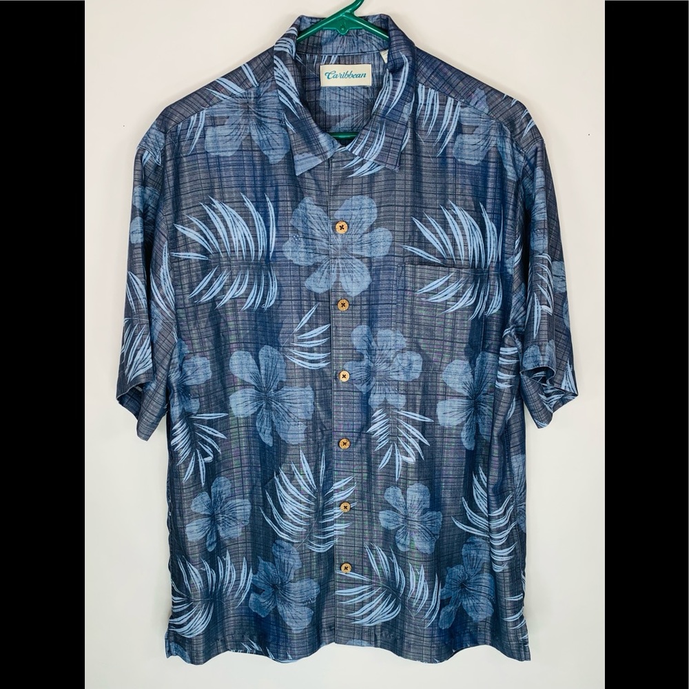 Caribbean Men’s Large Hawaiian Shirt Floral